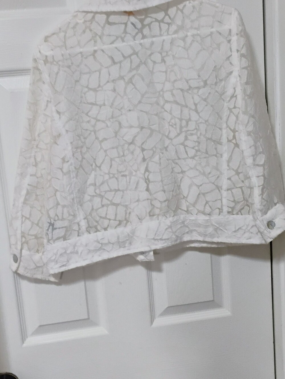 Ruby Rd. White Lace Textured Button-Front Jacket - Picture 5 of 5